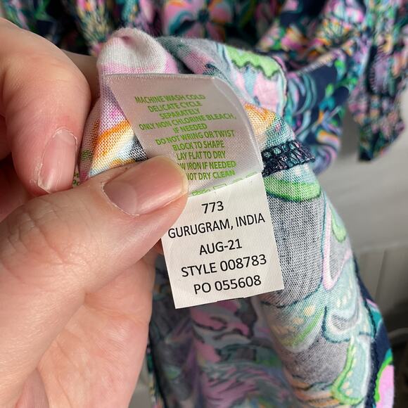 Lilly Pulitzer Diann Long Sleeve Dress High Tide Navy Shes Got Sol XXL NWT - Picture 9 of 11